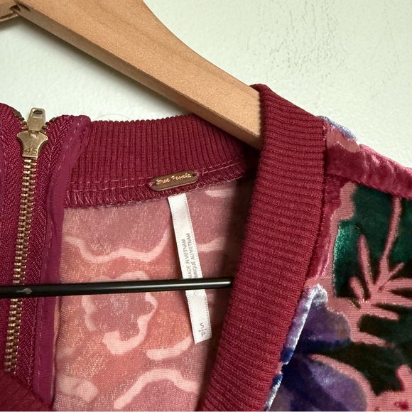 Free People Sweet Echoes Red Plum Velvet Mini Dress - Picture 8 of 10
